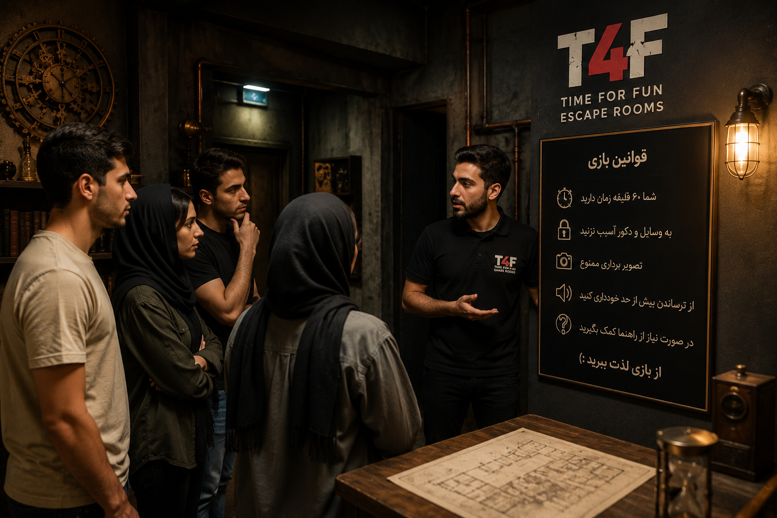 گیممستر در حال توضیح قوانین قبل از شروع بازی