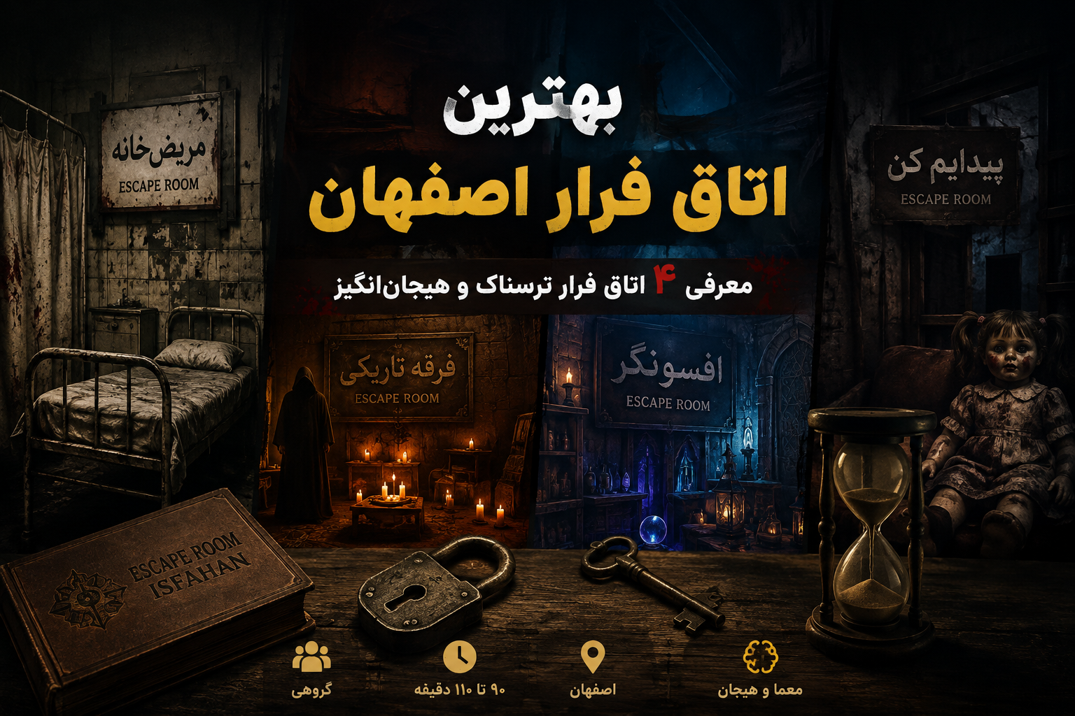 بهترین اتاق فرار اصفهان؛ معرفی ۴ اتاق فرار ترسناک