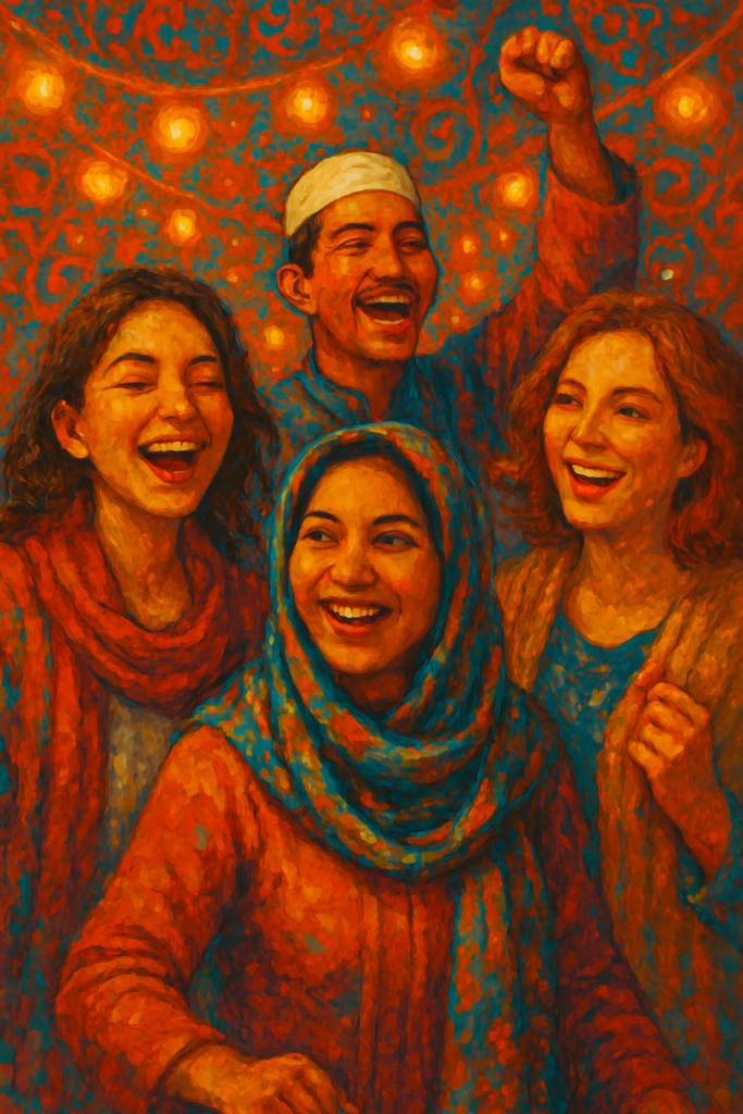 چند جوان در یک محیط محلی 