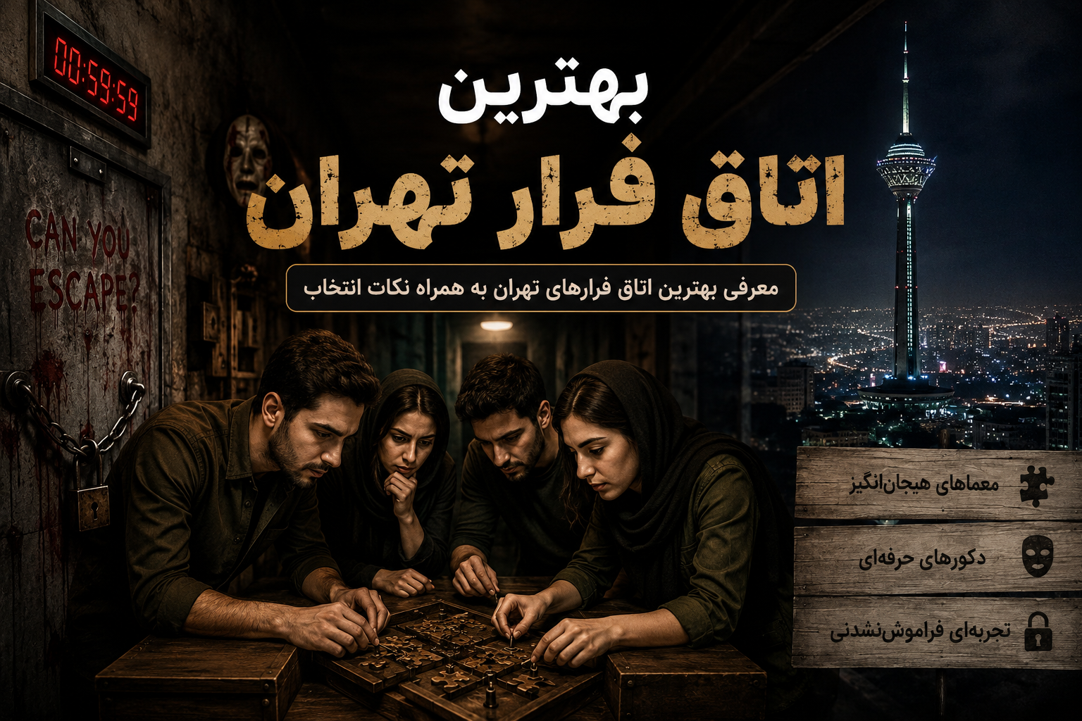بهترین اتاق فرار تهران | راهنمای کامل انتخاب و رزرو